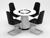 Santos Round Marble Dining Table & 4 Bolza Chairs