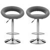 Sasha Bar Stools Grey Faux Leather (Pair)