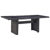 Sheliak Sturdy Garden Dining Table Black Glass and Poly Rattan