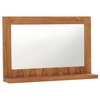 Sheliak Wall Mirror with Open Shelf Solid Teak Wood 60x12x40 cm