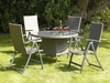 Siena Metallic Grey Wicker Round Dining Set