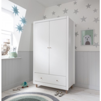 Siena Wardrobe - White & Beech