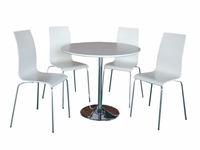 Soho White Dining Set & 4 White Chairs
