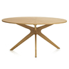 Solna White Solid Oak Veneer Oval Dining Table 6 Seater