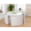 Sophia Round Gloss Stowaway Dining Set 4 Seater (Various Colours Available) (Table Colour: White,  Number Of Black Chairs: 2,  Number Of White Chairs: 2