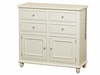 Sophie Solid Pine White Finished Wide 4 Drawer & 2 Cupboard Chest