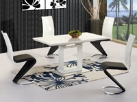 Space White High Gloss Extending Dining Set