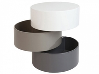 Spiral Rotating Storage White & Grey Lamp Table
