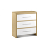 Stockholm 3 Drawer Chest White Gloss & Oak
