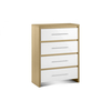 Stockholm 4 Drawer Chest White Gloss & Oak