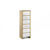 Stockholm 6 Drawer Narrow Chest White Gloss & Oak