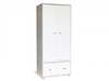 Stompa Uno White 2 Door Wardrobe with Storage Cupboard