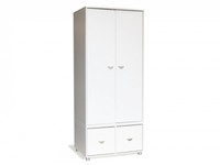 Stompa Uno White 2 Door Wardrobe with Storage Cupboard