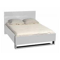 Sunrise EU Bed Frame White High Gloss & Chrome (Bed Size: European Double)