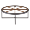 Trinity Wooden Glass Round Coffee Table