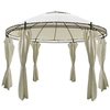 Turais Circular Cream Garden Gazebo with Curtains