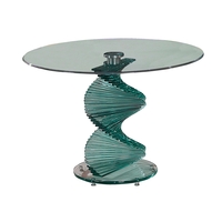 Twirl Clear Glass Round Dining Table 4 Seater
