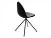 Unique Pair of Grey Fabric Dining Chairs with Angled Legs