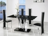 V Black Glass Dining Set & 6 Black VO1 Dining Chairs