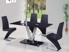 V Black Glass Dining Set & Black Z Dining Chairs