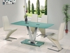 V Ice Glass Dining Set & White Z Dining Chairs