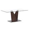 Valentino Clear Glass & Walnut Dining Table 6 Seater