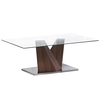 Valentino Coffee Table Clear Glass & Walnut