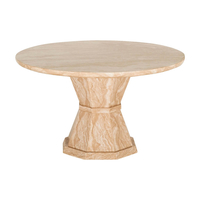 Venus 150cm Round Cream Marble Dining Table 6 Seater