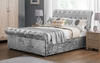 Verona Silver Crushed Velvet Storage Bed