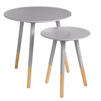 Viborg Set of 2 Grey Side Tables