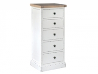 Vista Solid Pine & Distressed 5 Drawer Tall Chest