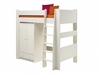 White Highsleeper & 2 Door 1 Drawer Wardrobe