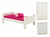 White Single Bed,  2 Door 1 Drawer Wardrobe & Chest of 5 Drawers
