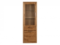 Willow Oak 2 Door 1 Drawer Display Cabinet