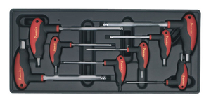Sealey Tool Tray with T-Handle Ball-End Hex Key Set 8pc