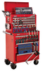 Sealey Topchest & Rollcab Combination 10 Drawer with Ball Bearing Runners - Red & 147pc Tool Kit