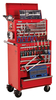 Sealey Topchest & Rollcab Combination 15 Drawer with Ball Bearing Runners - Red & 147pc Tool Kit