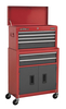 Sealey Topchest & Rollcab Combination 6 Drawer with Ball Bearing Runners - Red/Grey