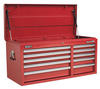 Sealey Topchest 10 Drawer with Ball Bearing Runners Heavy-Duty - Red