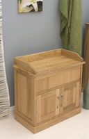 BaumHaus Mobel Oak Shoe Bench with Hidden Storage
