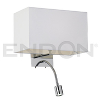 Endon Lighting Jarvis Wall Lamp in Polished Chrome with White Shade
