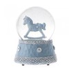 Baby Boy Rocking Horse Musical Snow Globe