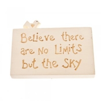 Believe There are No Limits Wooden Sign