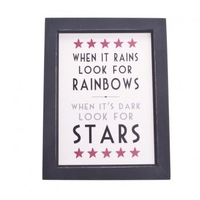 Rainbow & Stars A6 Framed Print