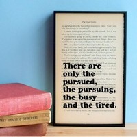 There are Only the Pursued The Great Gatsby Framed Book Page