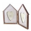 Wooden House Double Photo Frame with Heart Detail