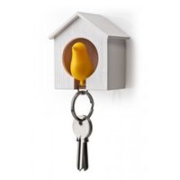 Yellow Sparrow Keyring & Birdhouse Key Holder