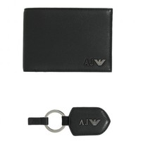 Armani Jeans Wallet and Key Fob Leather Set 06V55