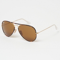 Aviator Full Colour Sunglasses - Brown Classic B-15 Lenses