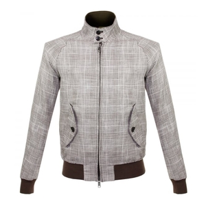 Baracuta Brighton G9 Brown Check Linen Jacket 02BRMOW0180FLI01